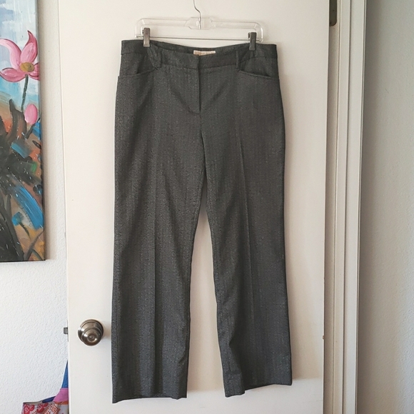Michael Kors Grey Herringbone Wide Leg Trousers Size 12 - Picture 13 of 13